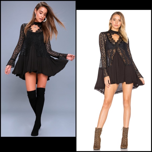 Free People Dresses & Skirts - Free People Black Lace Dress
